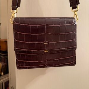JW PEI Brown Croc-Embossed Bag